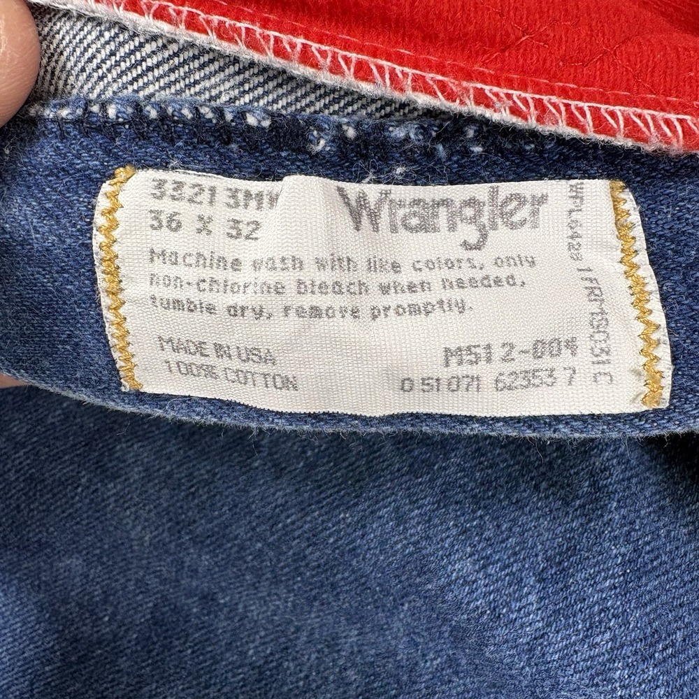 Wrangler Rugged Wear Flannel Lined Jeans Mens 36x32 Blue Denim Made In USA 1991 - Picture 5 of 8